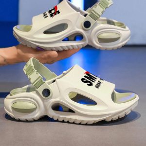 2026 New Summer Men's Thick Sole Comfortable Slip-On Outdoor Beach Resort Casual Couple House Slippers, Anti-Slip, Suitable For Driving And University