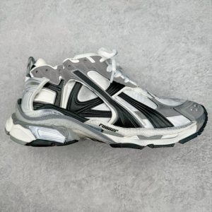Y2K Runner Sneakers - Distressed Grey/White Distressed Chunky Sneakers