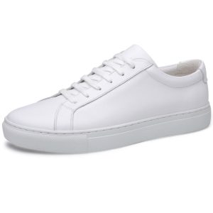 Classic Minimal White Leather Casual Sneakers